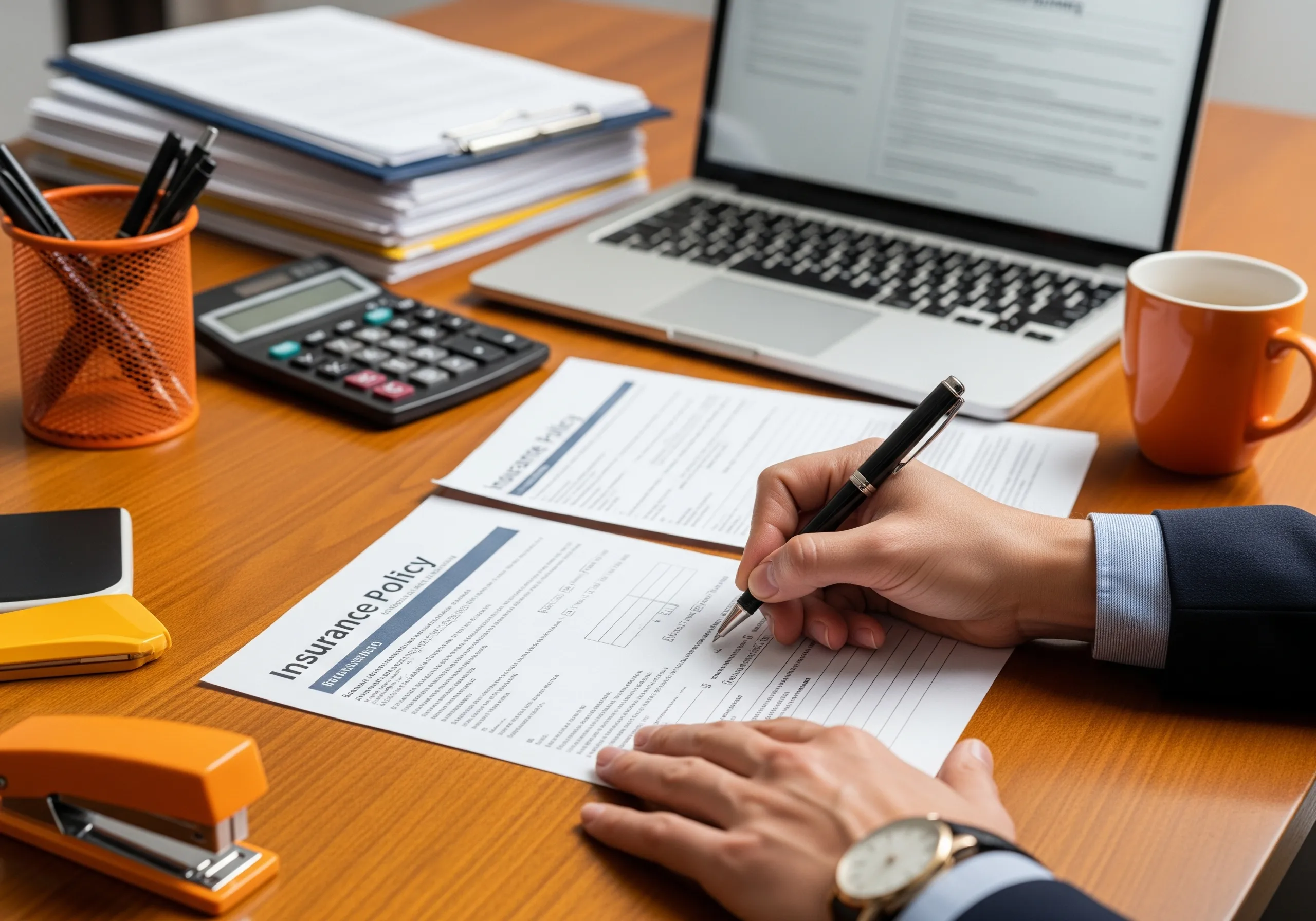 Insurance consultant explaining a policy